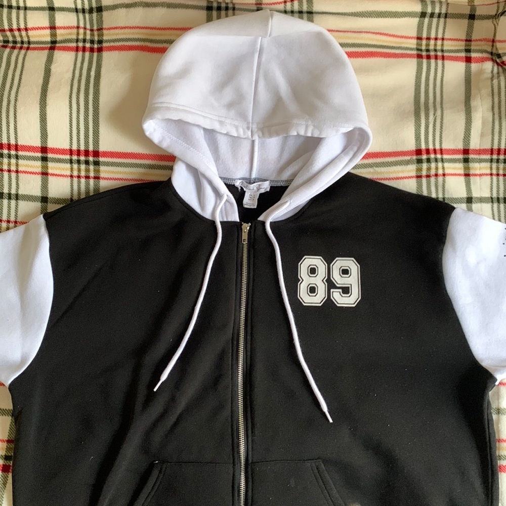 Black & White Graphic Varsity Sweater